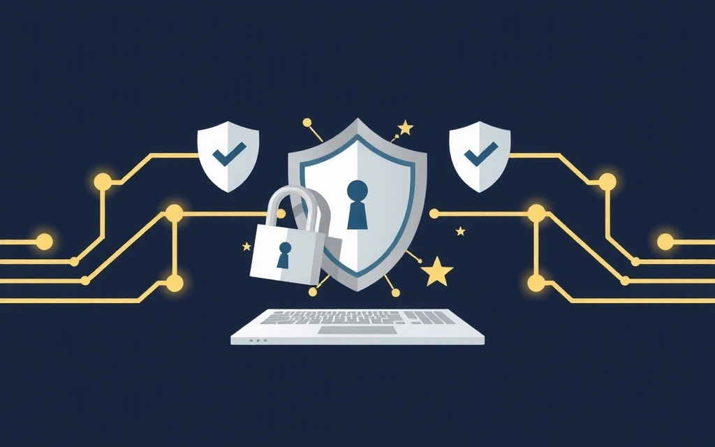 Ilustrație concept de securitate a datelor și confidențialitate online