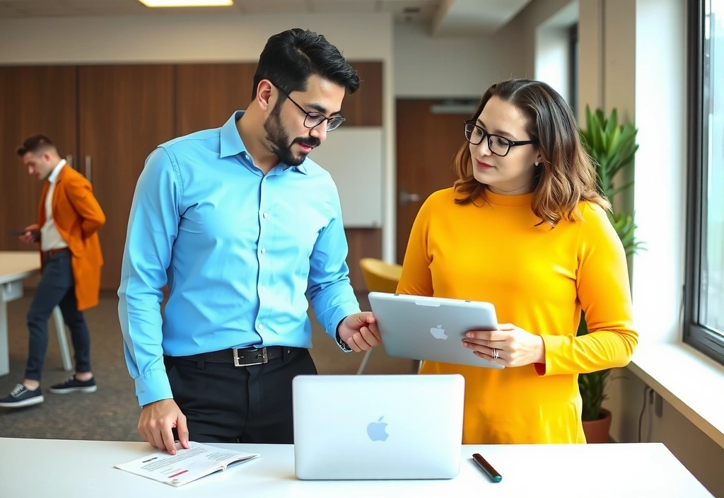 Consultanți discutând cu un client, oferind sfaturi și soluții